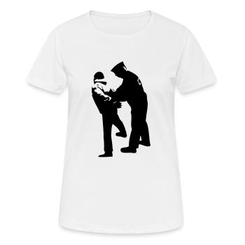arrested - Women's Breathable T-Shirt - white - Front - AI Model Female 172 dark (172cm)