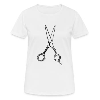 Schere - Frauen T-Shirt atmungsaktiv - Weiß - Vorne - AI Model Female 172 dark (172cm)