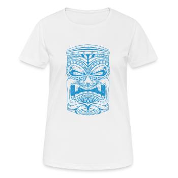 Tikki Kopf Hawaii Symbol - Frauen T-Shirt atmungsaktiv - Weiß - Vorne - AI Model Female 172 dark (172cm)