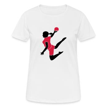 Handballerin 2farbig - Frauen T-Shirt atmungsaktiv - Weiß - Vorne - AI Model Female 172 dark (172cm)