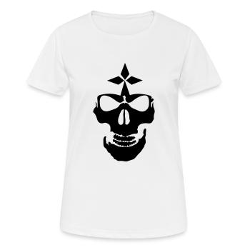 Breizh piraten todes kopf krass hermine bretonisch - Frauen T-Shirt atmungsaktiv - Weiß - Vorne - AI Model Female 172 dark (172cm)