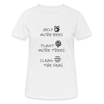 Help - Plant - Clean - Women's Breathable T-Shirt - white - Front - AI Model Female 172 dark (172cm)