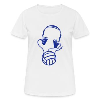 Volleyball Kopfhörer Kopfhörer Ball Draht - Frauen T-Shirt atmungsaktiv - Weiß - Vorne - AI Model Female 172 dark (172cm)