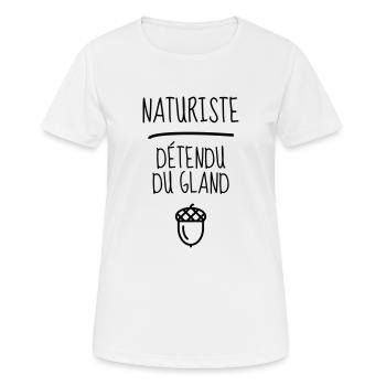 Naturisme / Naturiste / Nudisme / Nudiste - T-shirt respirant Femme - blanc - Devant - AI Model Female 172 dark (172cm)
