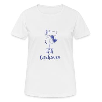 Cuxhaven Moewe - Frauen T-Shirt atmungsaktiv - Weiß - Vorne - AI Model Female 172 dark (172cm)