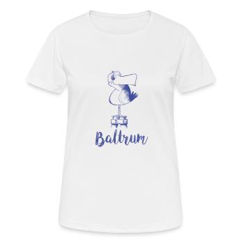 Baltrum Moewe - Frauen T-Shirt atmungsaktiv - Weiß - Vorne - AI Model Female 172 dark (172cm)