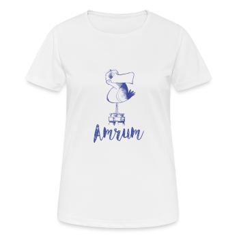 Amrum Moewe - Frauen T-Shirt atmungsaktiv - Weiß - Vorne - AI Model Female 172 dark (172cm)