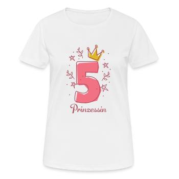 Prinzessin 5 Jahre Geburtstag - Frauen T-Shirt atmungsaktiv - Weiß - Vorne - AI Model Female 172 dark (172cm)