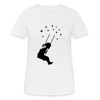 mädchen schaukel stern - Frauen T-Shirt atmungsaktiv - Weiß - Vorne - AI Model Female 172 dark (172cm)