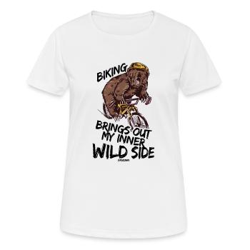 Grizzly fait du VTT - T-shirt respirant Femme - blanc - Devant - AI Model Female 172 dark (172cm)