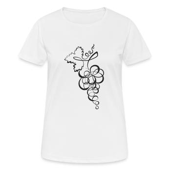 Silhouette élégante des raisins en noir - T-shirt respirant Femme - blanc - Devant - AI Model Female 172 dark (172cm)