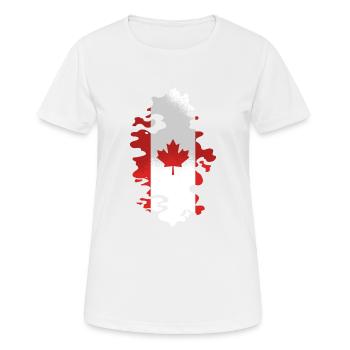 Drapeau du Canada Feuille d’érable Drapeau canadien Canada - T-shirt respirant Femme - blanc - Devant - AI Model Female 172 dark (172cm)