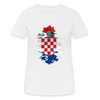 Kroatien Flagge Adria Zagreb Kroatische Fahne - Frauen T-Shirt atmungsaktiv - Weiß - Vorne - AI Model Female 172 dark (172cm)