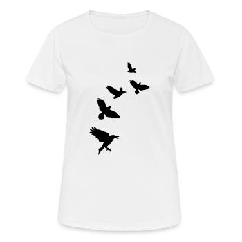 Rabe - Frauen T-Shirt atmungsaktiv - Weiß - Vorne - AI Model Female 172 dark (172cm)