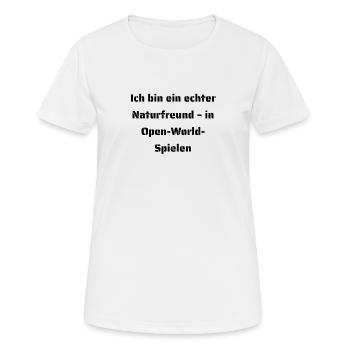 Typisch-Gamer - Frauen T-Shirt atmungsaktiv - Weiß - Vorne - AI Model Female 172 dark (172cm)