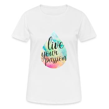LiveyourPassion3 - Women's Breathable T-Shirt - white - Front - AI Model Female 172 dark (172cm)