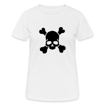 Jolly Roger skull and crossbones Jolly Roger - Women's Breathable T-Shirt - white - Front - AI Model Female 172 dark (172cm)