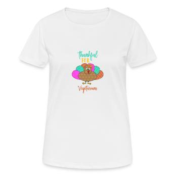 Dankbar Für Vegetarier, Vegan Live Lebensstil - Frauen T-Shirt atmungsaktiv - Weiß - Vorne - AI Model Female 172 dark (172cm)