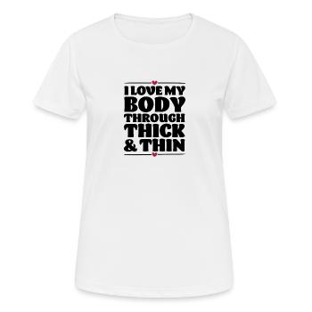 Love your body - Women's Breathable T-Shirt - white - Front - AI Model Female 172 dark (172cm)