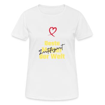Beste Mutter der Welt. Zertifiziert-Muttertag - Frauen T-Shirt atmungsaktiv - Weiß - Vorne - AI Model Female 172 dark (172cm)