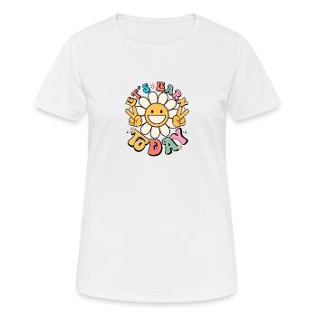 Let´s learn today - Lehrerin Lehrer Spruch lustig - Frauen T-Shirt atmungsaktiv - Weiß - Vorne - AI Model Female 172 dark (172cm)