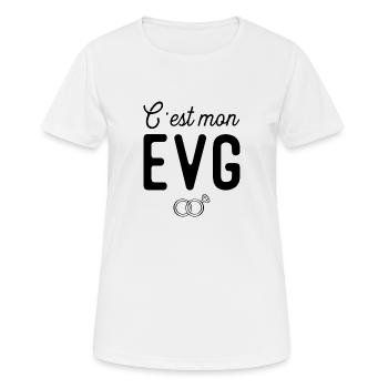C'est mon evg mariage - T-shirt respirant Femme - blanc - Devant - AI Model Female 172 dark (172cm)