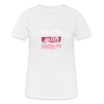 Jakarta Indonesia Vacation Souvenir Abstract - Women's Breathable T-Shirt - white - Front - AI Model Female 172 dark (172cm)