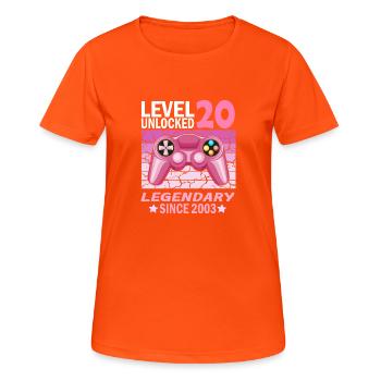 20. Geburtstag Gamer zocken Geburtstjahr 2003 - Frauen T-Shirt atmungsaktiv - Neonorange - Vorne - AI Model Female 172 dark (172cm)