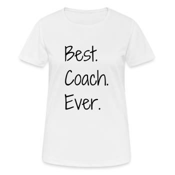 Coach / Coaching / Trainer / Sport - Frauen T-Shirt atmungsaktiv - Weiß - Vorne - AI Model Female 172 dark (172cm)