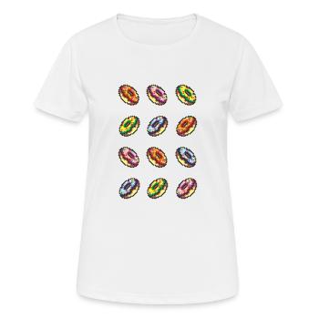Pixelart No. 10 beignet - couleur - T-shirt respirant Femme - blanc - Devant - AI Model Female 172 dark (172cm)