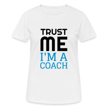 Coach / Coaching / Trainer / Sport - Frauen T-Shirt atmungsaktiv - Weiß - Vorne - AI Model Female 172 dark (172cm)