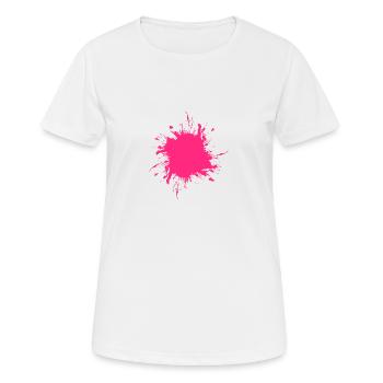 Tache couleur pulvérisé saletés rose sale rose - T-shirt respirant Femme - blanc - Devant - AI Model Female 172 dark (172cm)