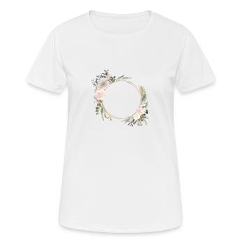 Fleurs de couronne Boho modernes personnalisables - T-shirt respirant Femme - blanc - Devant - AI Model Female 172 dark (172cm)