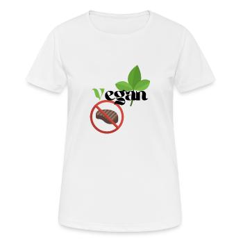 Vegan - Frauen T-Shirt atmungsaktiv - Weiß - Vorne - AI Model Female 172 dark (172cm)