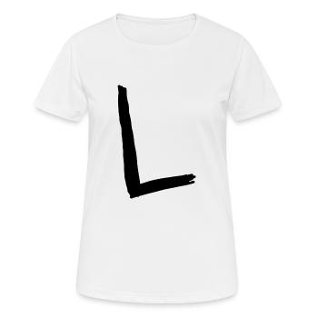 Buchstaben L - Frauen T-Shirt atmungsaktiv - Weiß - Vorne - AI Model Female 172 dark (172cm)