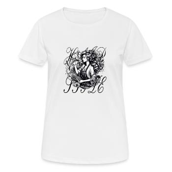 Frisörin scheidet die Haare auch beim Frisör - Frauen T-Shirt atmungsaktiv - Weiß - Vorne - AI Model Female 172 dark (172cm)