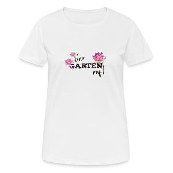 Der Garten ruft - Frauen T-Shirt atmungsaktiv - Weiß - Vorne - AI Model Female 172 dark (172cm)
