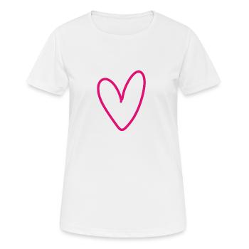 Rosa Herz Gemalt - Frauen T-Shirt atmungsaktiv - Weiß - Vorne - AI Model Female 172 dark (172cm)