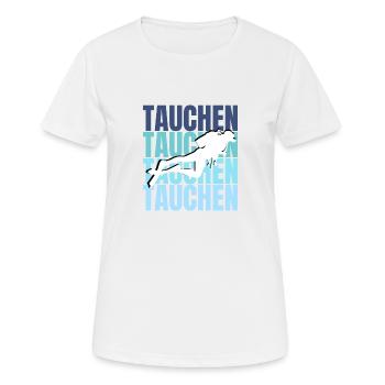 Diving Adventure: Exploring the Depths, Experiencing Freedom - Women's Breathable T-Shirt - white - Front - AI Model Female 172 dark (172cm)