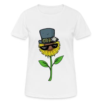 Sonnenblume Sonnenbrille lustige Bilder witzig - Frauen T-Shirt atmungsaktiv - Weiß - Vorne - AI Model Female 172 dark (172cm)