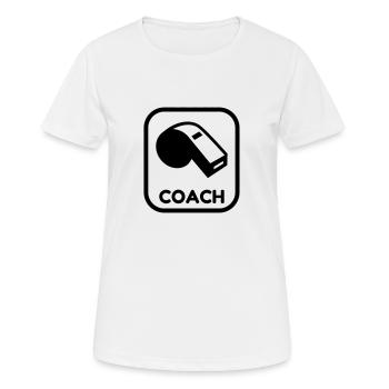 Coach / Coaching / Trainer / Sport - Frauen T-Shirt atmungsaktiv - Weiß - Vorne - AI Model Female 172 dark (172cm)