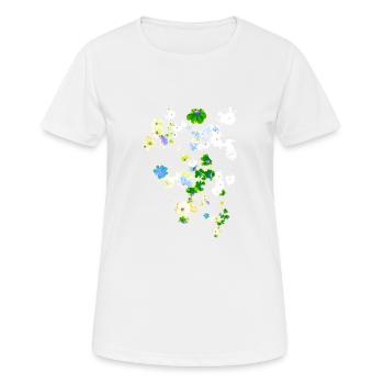Wiese,blumen,blume, bunte blumen - Frauen T-Shirt atmungsaktiv - Weiß - Vorne - AI Model Female 172 dark (172cm)