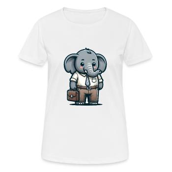 Cute Elephant Teacher - Frauen T-Shirt atmungsaktiv - Weiß - Vorne - AI Model Female 172 dark (172cm)