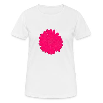 Bluete 3D Magenta - Frauen T-Shirt atmungsaktiv - Weiß - Vorne - AI Model Female 172 dark (172cm)