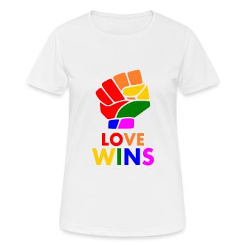 Love wins - Women's Breathable T-Shirt - white - Front - AI Model Female 172 dark (172cm)