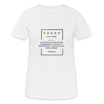 Lustige 1 Sterne Bewertung für Freunde - Frauen T-Shirt atmungsaktiv - Weiß - Vorne - AI Model Female 172 dark (172cm)