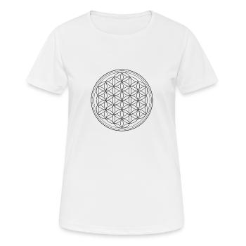 Fleur de vie Symbole de protection de la fleur de vie - T-shirt respirant Femme - blanc - Devant - AI Model Female 172 dark (172cm)