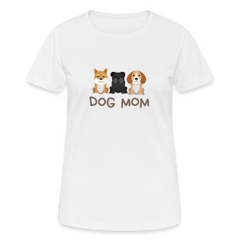 Dog Mom mit 3 Hunden - Frauen T-Shirt atmungsaktiv - Weiß - Vorne - AI Model Female 172 dark (172cm)