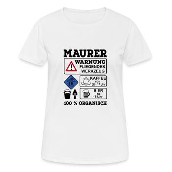 Maurer - Frauen T-Shirt atmungsaktiv - Weiß - Vorne - AI Model Female 172 dark (172cm)