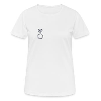 Ring with diamond - Women's Breathable T-Shirt - white - Front - AI Model Female 172 dark (172cm)